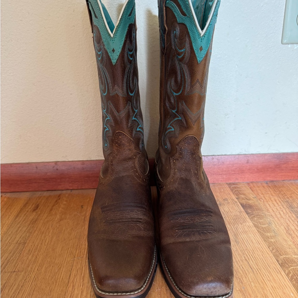 Justin Boots Women’s Teal and Brown Western Boots